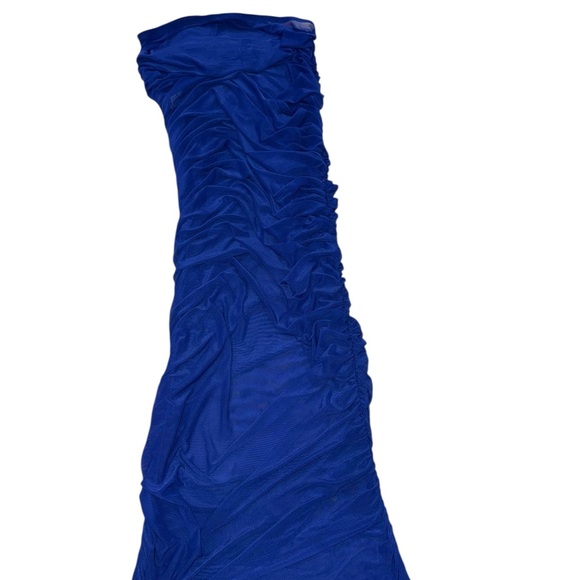 Good American Mesh Ruched Maxi Skirt Capri Blue Size Medium NWOT - Picture 6 of 10